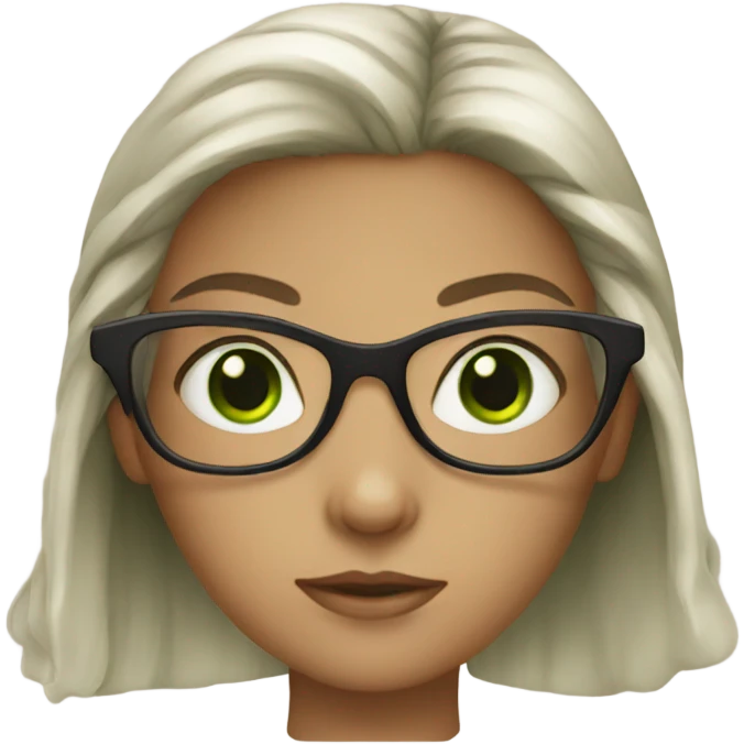 Girl with green eyes and glasses  emoji