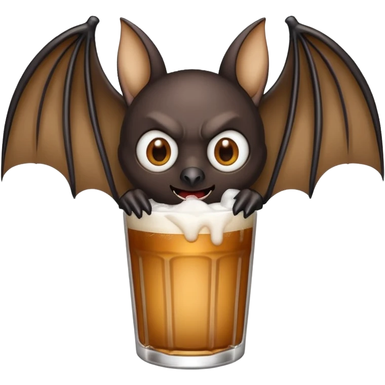 black bat drinkig sprite emoji