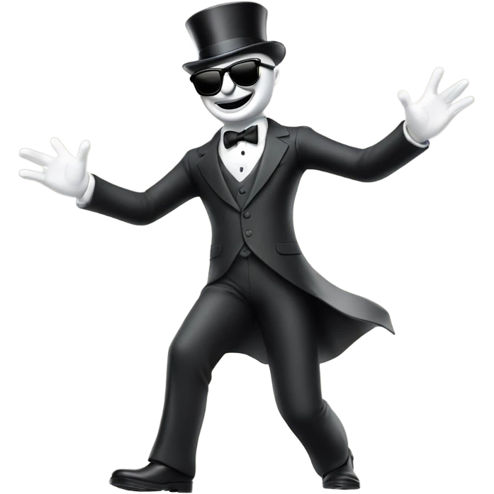 monopoly man celebrating in sunglasses, full body emoji