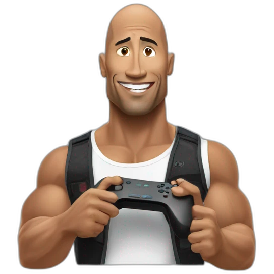 the rock playing wii emoji