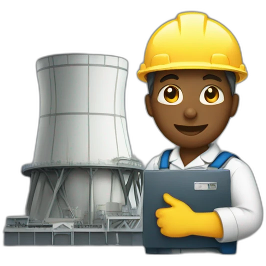 a nuclear power plant worker is in love emoji