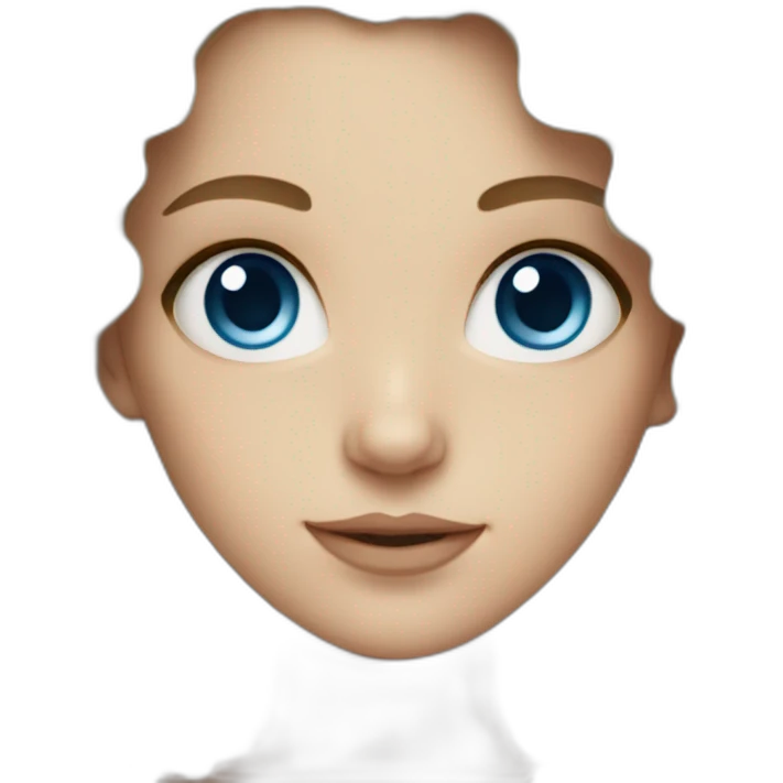 White girl with curly hair and blue eyes emoji