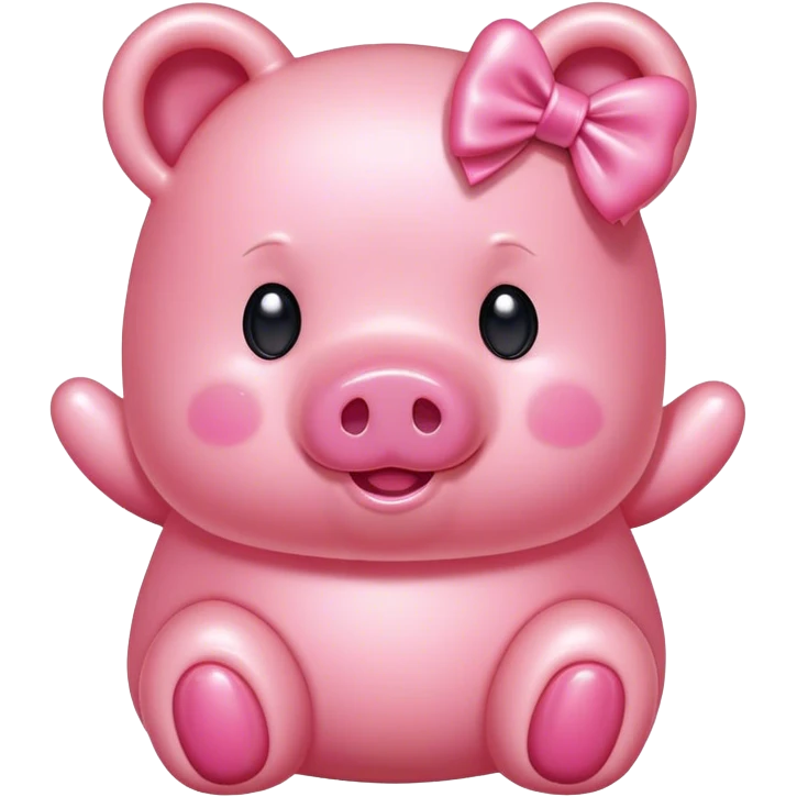 pink spam gummy bear pig with bow emoji