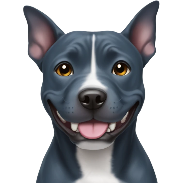 Blue staffy smile emoji