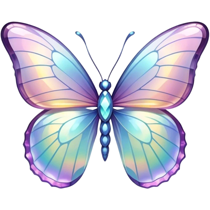 Pastel sparkly iridescent glass crystal butterfly emoji