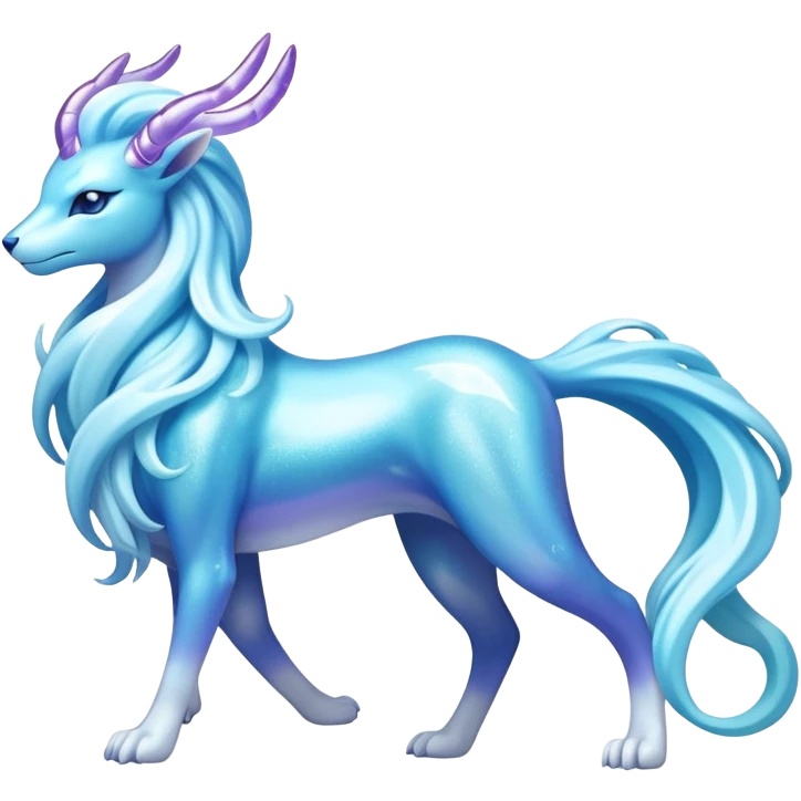 Shiny Exotic Colorful Ethereal Sparkly Suicune-Aurorus-Fakémon-hybrid-creature (full body)  emoji
