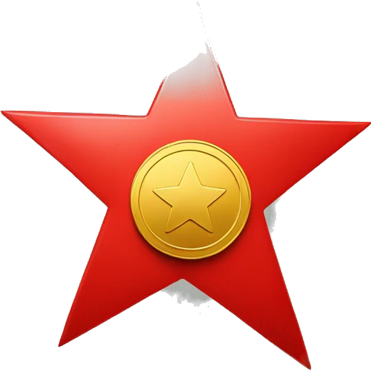 coin red   witha  red star in the middle emoji