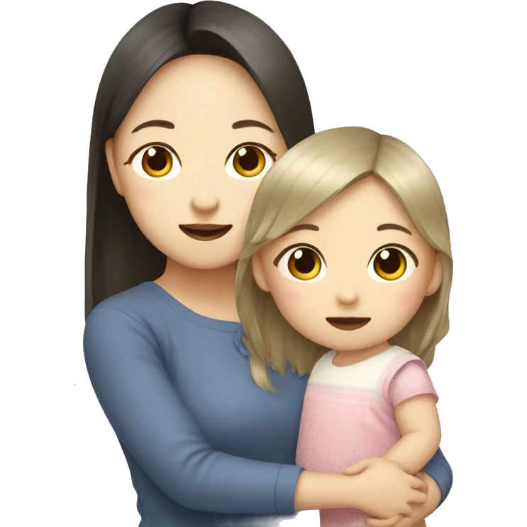 korean sister (a baby girl and a little girl) emoji