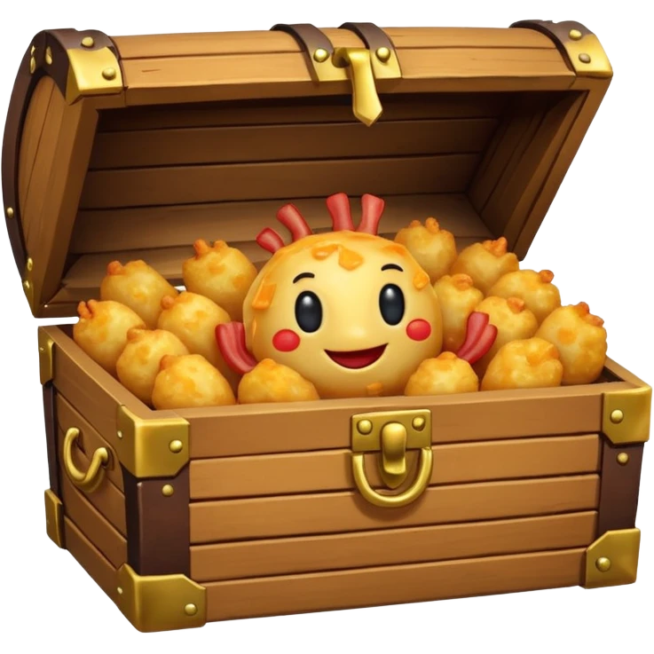Mr. Krabs’ Cheesy Bacon Tots is aCrispy, coin-shaped tots filled with gooey cheese, savory bacon bits, and fluffy potatoes. Served in a treasure chest carton, they're a crispy, cheesy jackpot straight with a face emoji