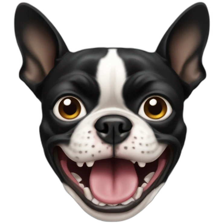 A angry Boston terrier growling emoji