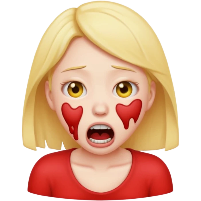 Emoji girl violently choking herself out emoji