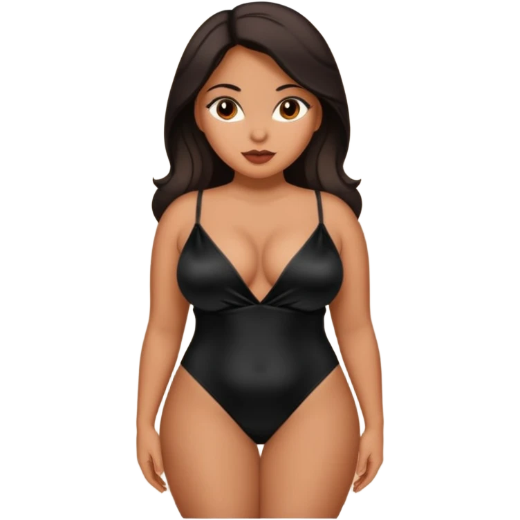a thick latina milf wearing nighty looking sexy emoji