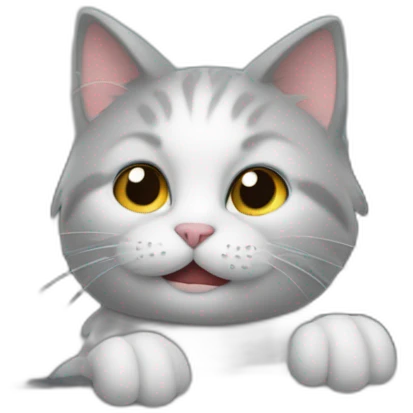 cat with long gray furr rides in the car emoji