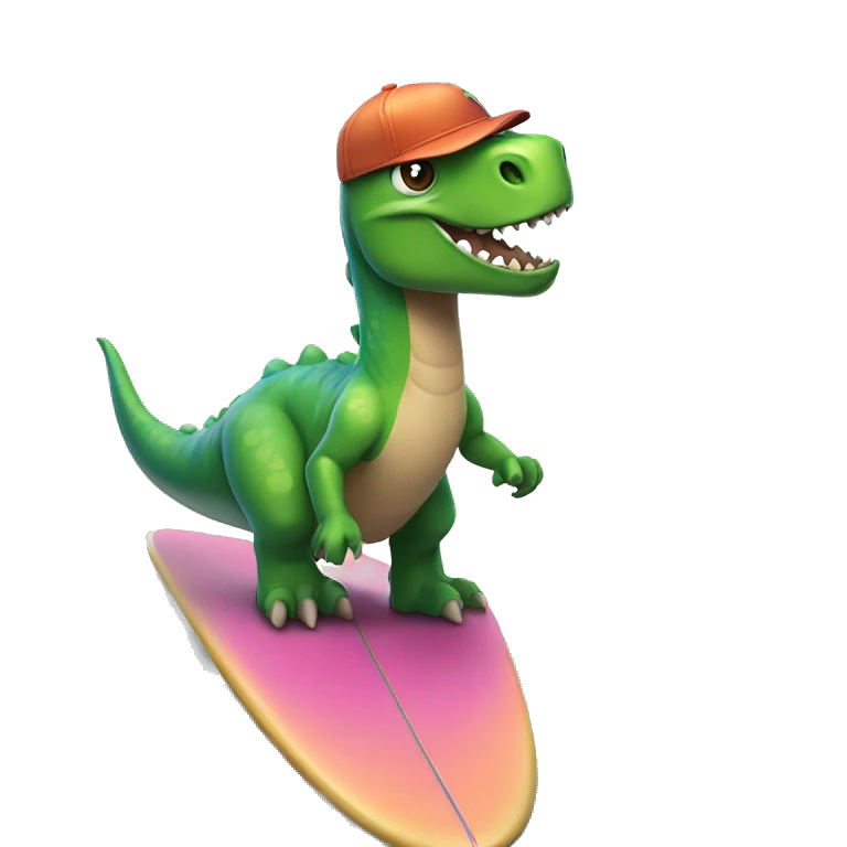 Dinosaur on a surf board  emoji