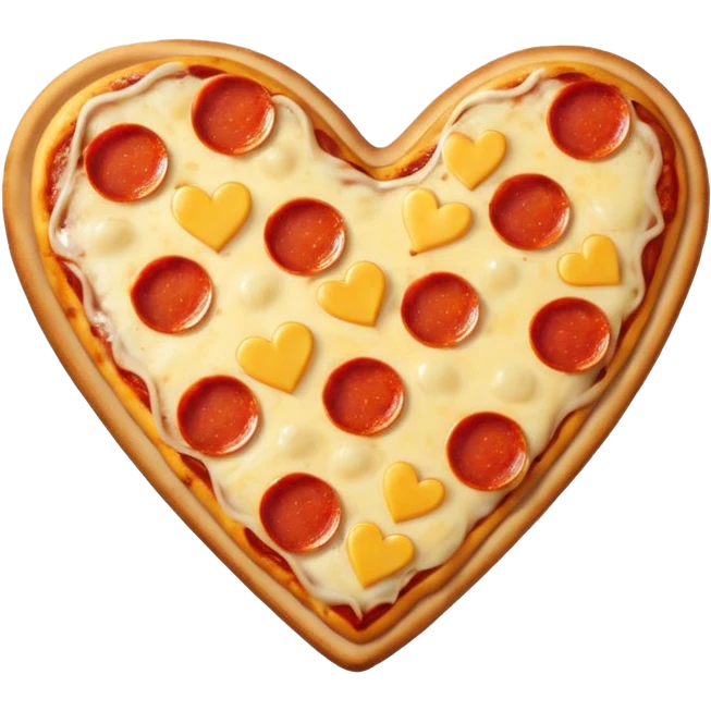 make a pizza slize shaped like a heart emoji