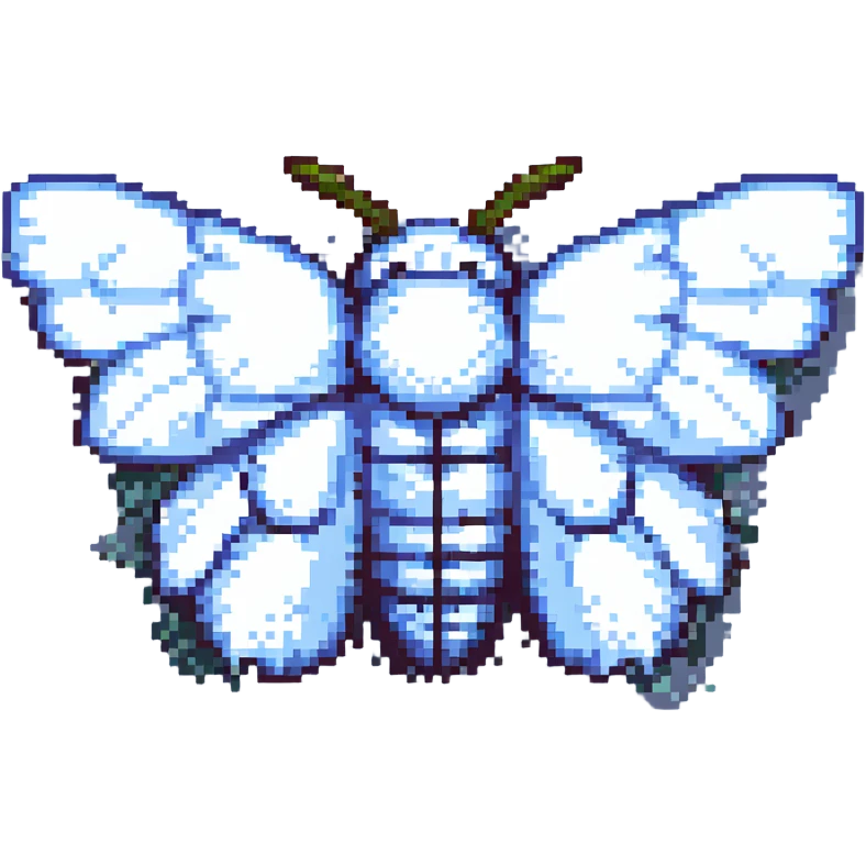pixel art fluffy moth emoji