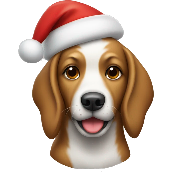 Dog wearing Santa hat emoji