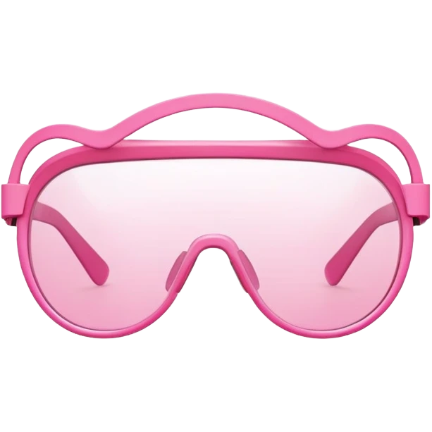 abstract minimal pink visor glasses, geometric simplicity, one continuous lens emoji