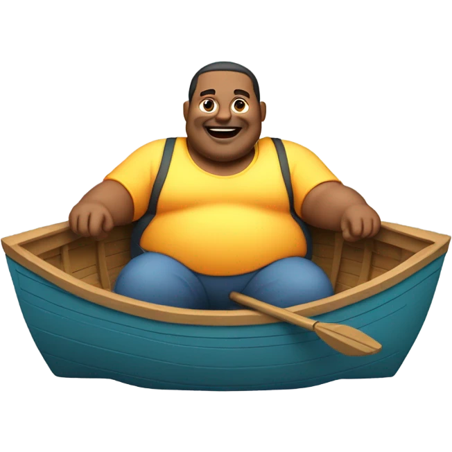 Fat guy on boat emoji