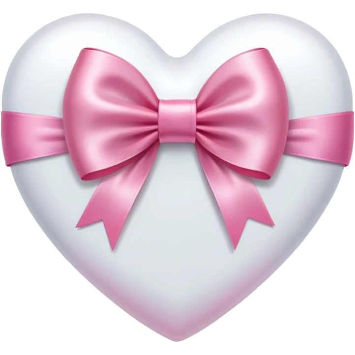 white heart with pink bow emoji