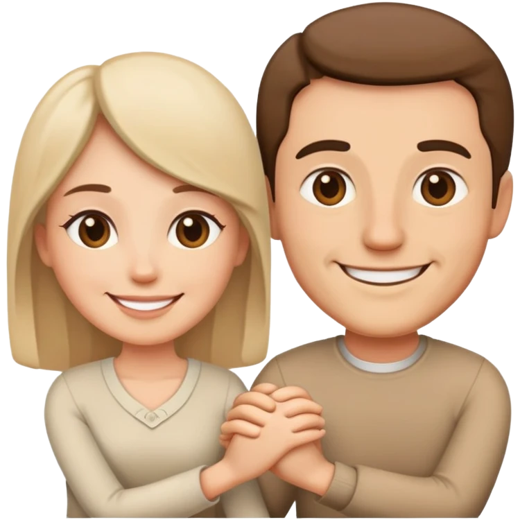 Man with his wife peacefully in romance emoji