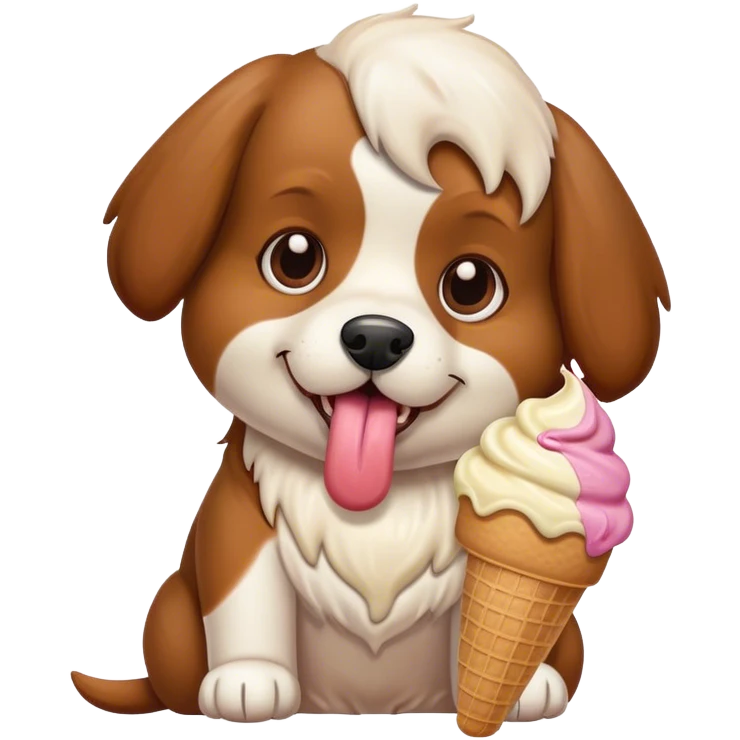 Dog eating ice cream  emoji