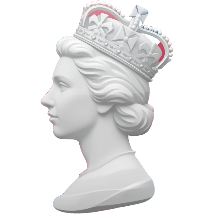 British postage stamp with Union Jack with royal silhouette emoji