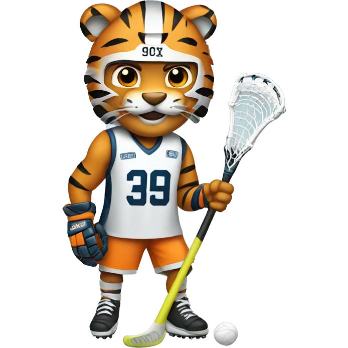 Lacrosse player tiger emoji