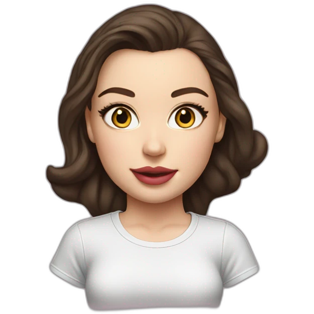 realistic Lana rhoades with a tee shirt emoji