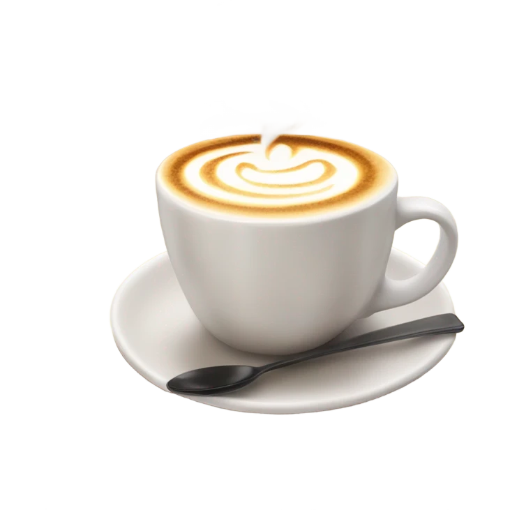 Hot latte in mug emoji