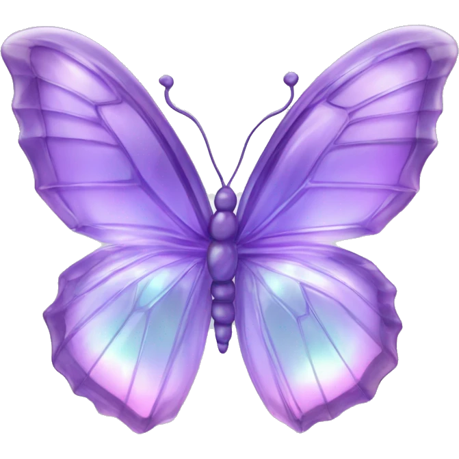 Lilac lavender Iridescent glass crystal butterfly emoji