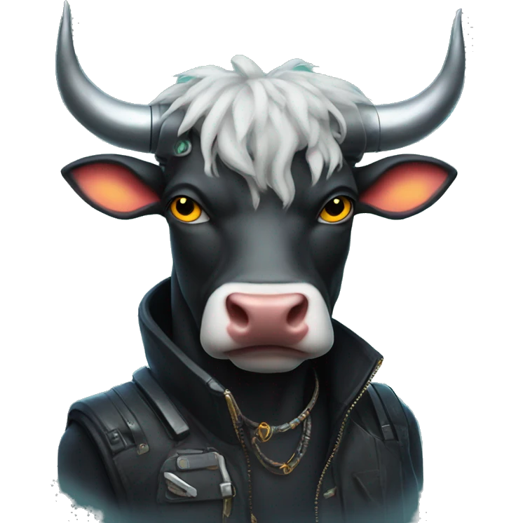 Cyberpunk bull emoji