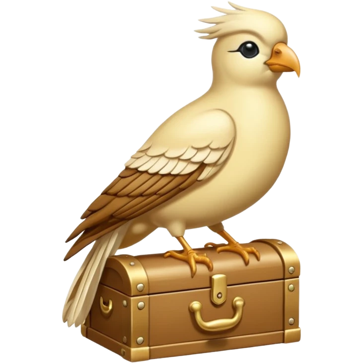 dollar bird up, cream color on chest emoji