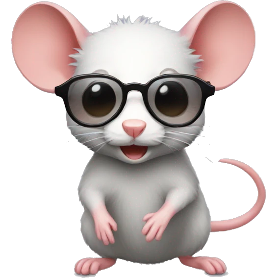 Ratón con gafas emoji