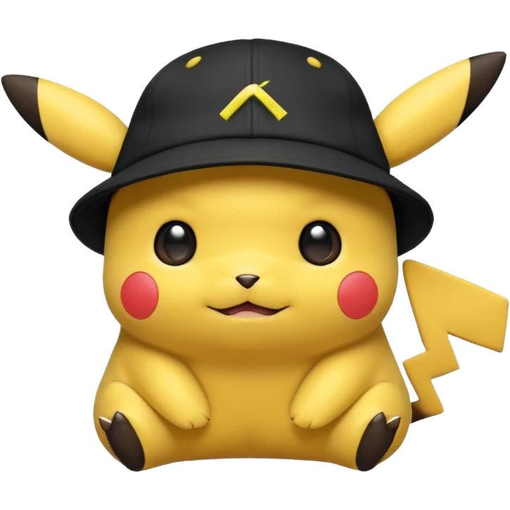 A Pikachu hat black  emoji