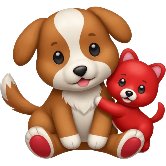 Dog playing with a stuffed animal emoji
