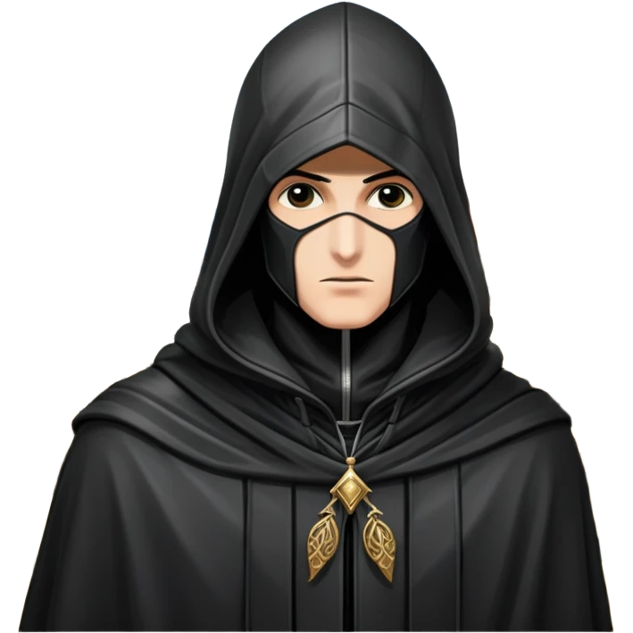 icon featuring Assasin's Creed in an iconic assassin's hood, standing tall against the backdrop of Florence. The design captures the essence of adventure, with intricate details of historical architecture and a sense of mystery. The character is poised, ready for action. transparent background. emoji