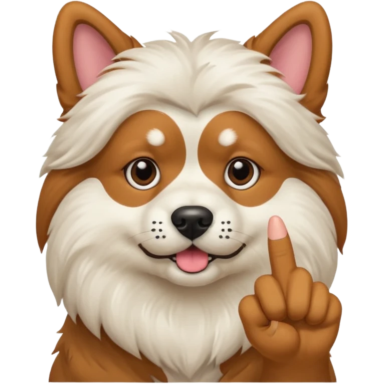 Dog with middle finger emoji