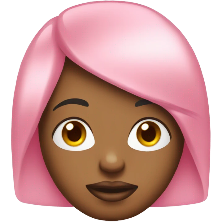 Emoji with pink bob and lip gloss emoji