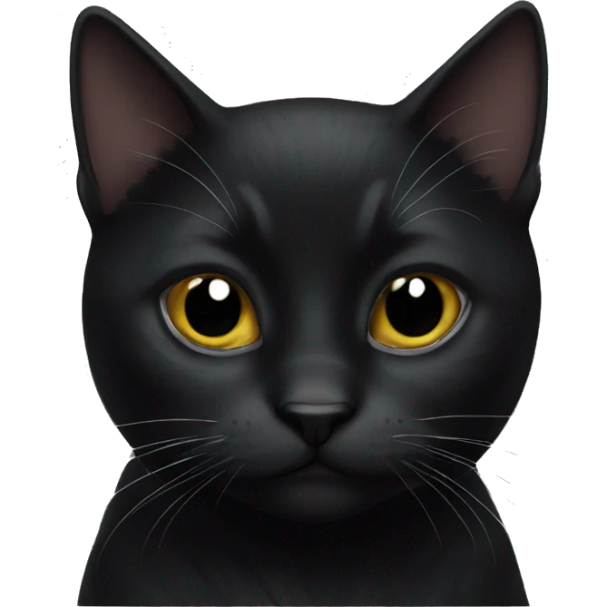 black cat with white on chest  emoji