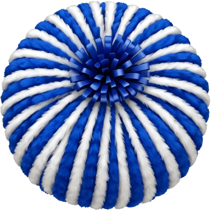 Blue and white striped Pom Poms emoji