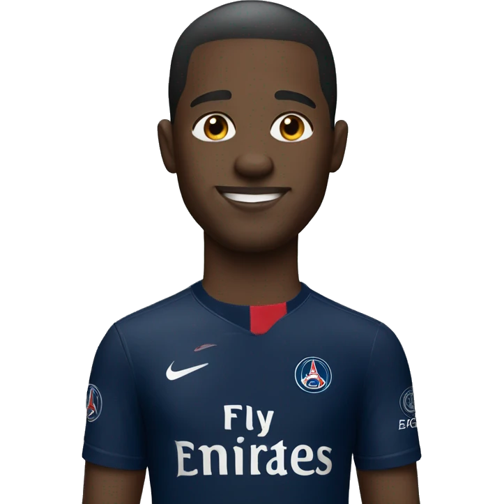 black man wearing paris saint germain shirt emoji