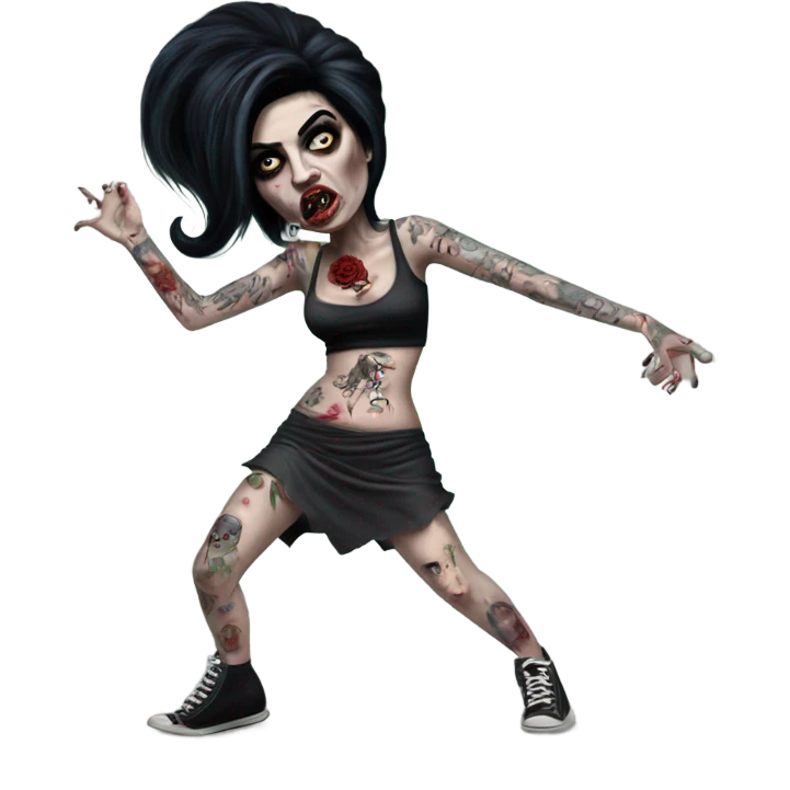 amy winehouse zombie dancing with tattoos emoji
