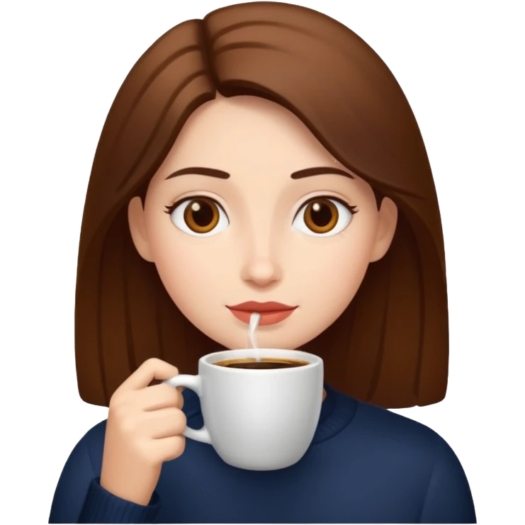 Cristina drinking coffee emoji