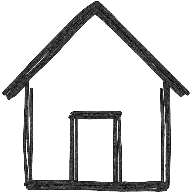 home icon, hand drawn outline style, sketchy and playful, no fill emoji