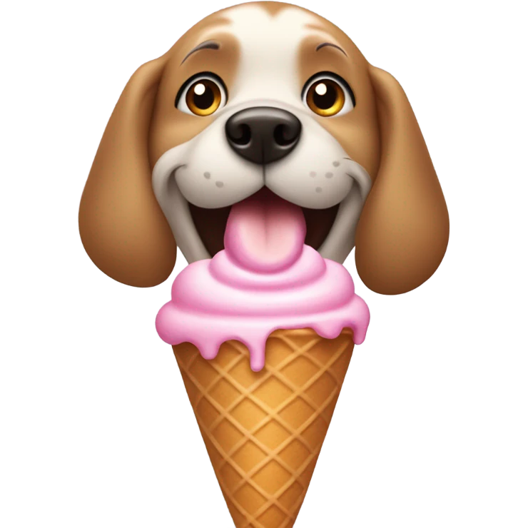 Dog eating ice cream  emoji