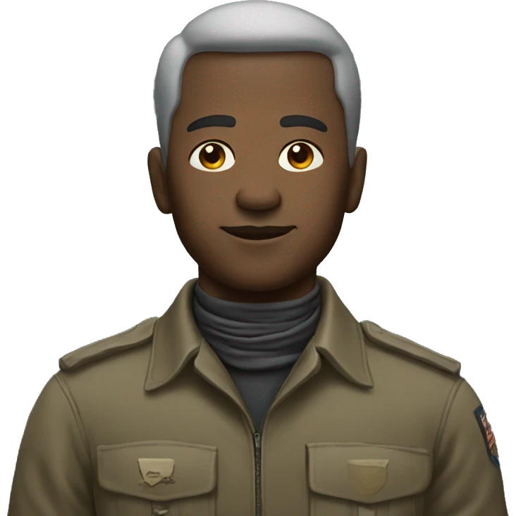 man with the tracks of a tank emoji