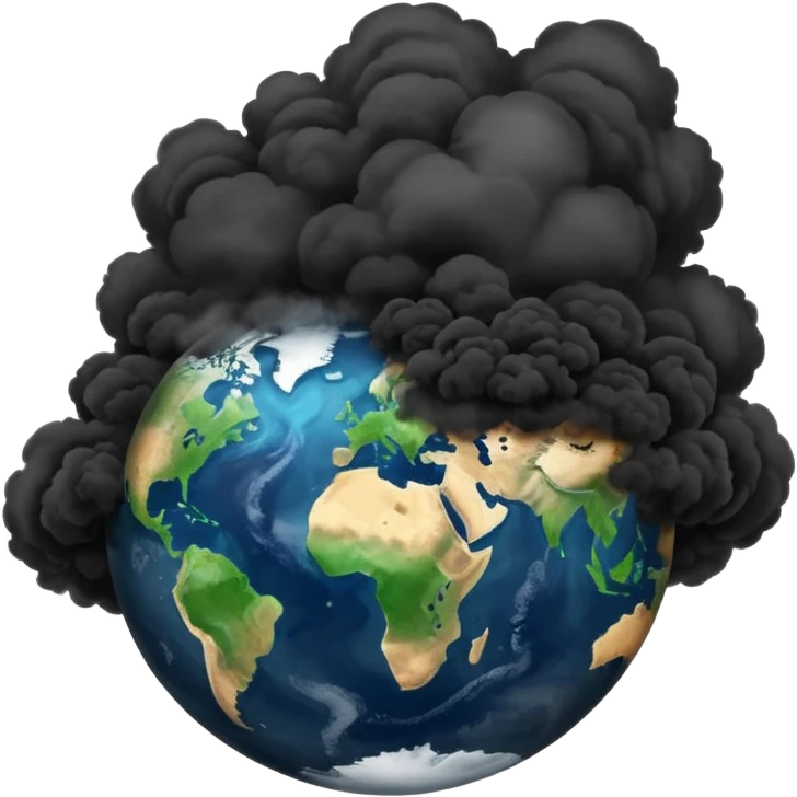 Pollution on earth and earth surface should seen more polluted  the view should be from outer space and black smoke in there  emoji