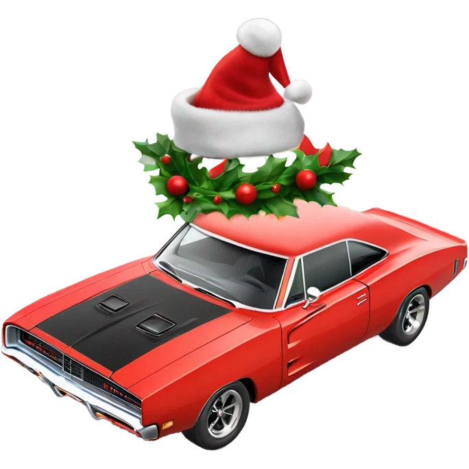 1969 dodge charger with Christmas Hat emoji