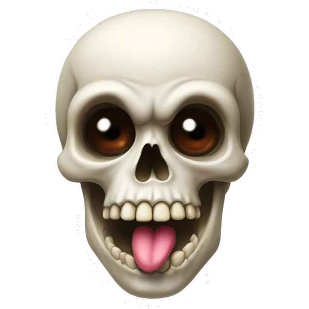 Skull With eyeballs sticking tongue out emoji